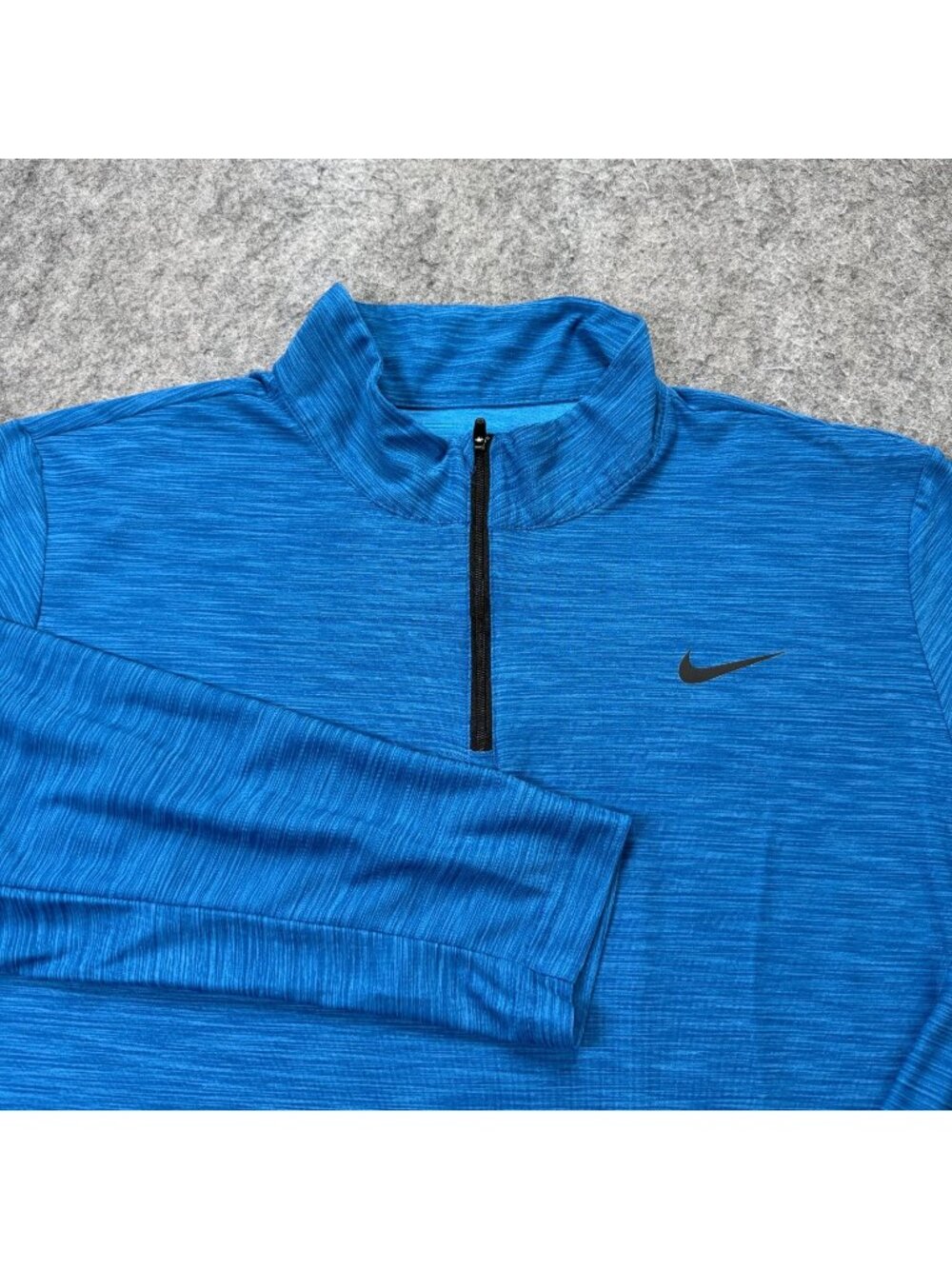 Nike 1/4 Zip Pullover Training Shirt Men L Blue Striped Breathe Long Sleeve